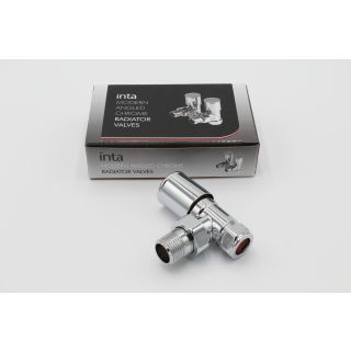 Inta Modern Chrome Rad Valves Angled (Pack 2) 1025CEM