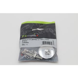Embrass 1.1/4 Ch Basin Plug (Brass) 12 Ball Chain&Stay 201924 (Qty1)