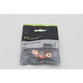 Embrass 15mm Copper Saddle Clips 390710 (Qty 2)