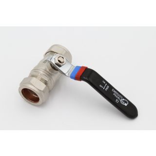 Embrass 305521 EP Lvr Ball Vlve Black Handle C/W Red & Blue Bands 22mm