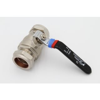 Embrass 305526 EP Lever Ball Vlv Black Hndle C/W Red + Blue Bands 28mm