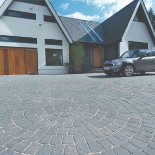 Brett Alpha Antique Small Block Paving Charcoal 140x105x50mm