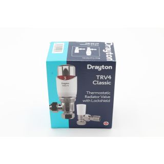 Drayton TRV4 Angled TRV & Lockshield Pack White & Chrome