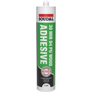 Soudal 30 Minute D4 PU Wood Adhesive Gel Clear 290ml